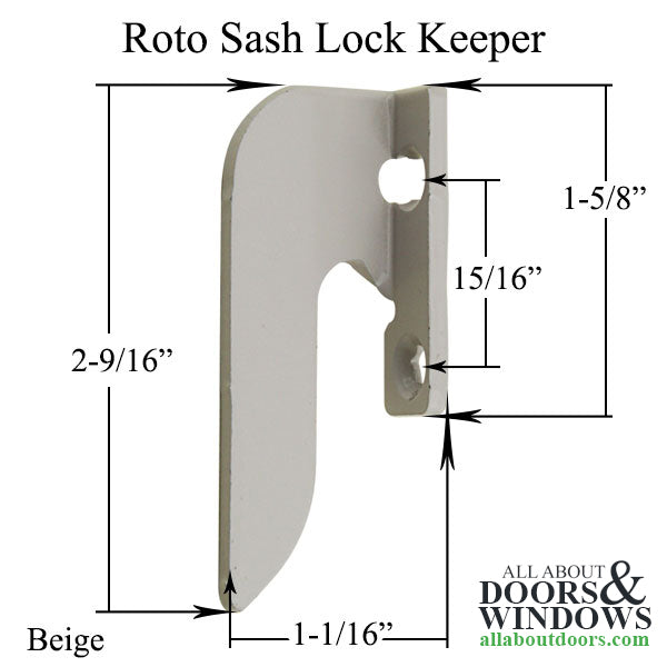 Roto GS416 Casement Sash Lock Hook, G5 Flange Striker, RH CRS - Roto GS416 Casement Sash Lock Hook, G5 Flange Striker, RH CRS