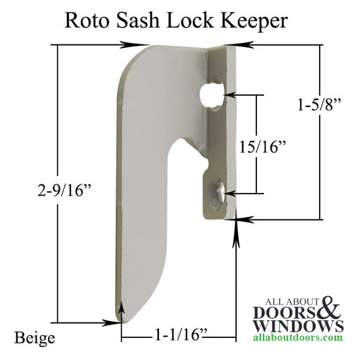 Roto GS416 Casement Sash Lock Hook, G5 Flange Striker, RH CRS - Roto GS416 Casement Sash Lock Hook, G5 Flange Striker, RH CRS