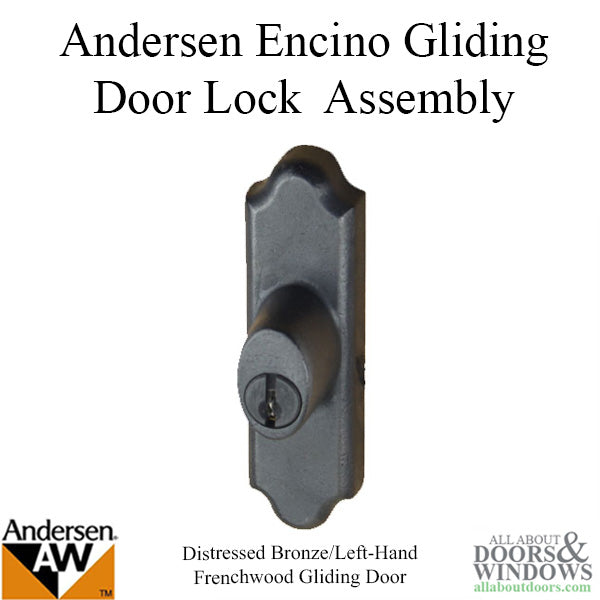 Andersen Window - Frenchwood Gliding Door - Lock Assembly, Encino - LH - Distressed Bronze - Andersen Window - Frenchwood Gliding Door - Lock Assembly, Encino - LH - Distressed Bronze