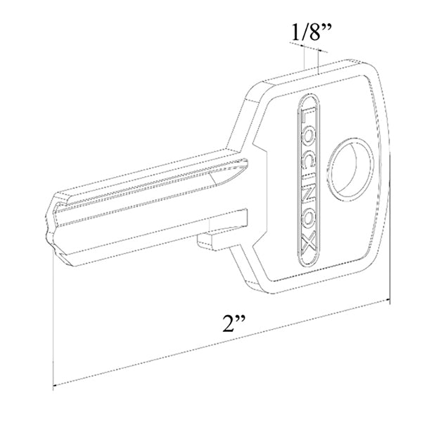 Locinox Key Blank for 4-Pin 2-1/8 Inch Euro Profile Cylinder (54mm) - Locinox Key Blank for 4-Pin 2-1/8 Inch Euro Profile Cylinder (54mm)