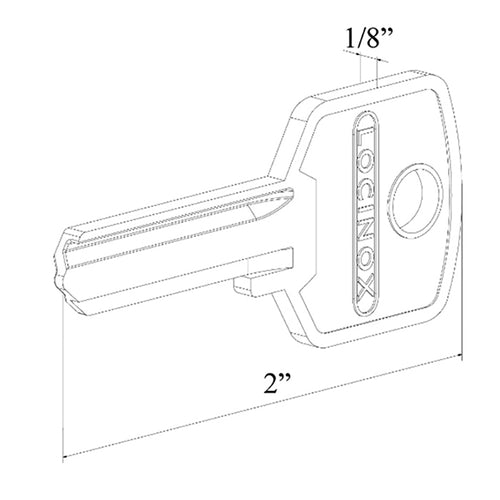 Locinox Key Blank for 4-Pin 2-1/8 Inch Euro Profile Cylinder (54mm) - Locinox Key Blank for 4-Pin 2-1/8 Inch Euro Profile Cylinder (54mm)