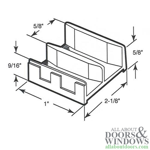 Bottom Guide, 5/8 Opening - Nylon - Shower Door- 2 Pack - Bottom Guide, 5/8 Opening - Nylon - Shower Door- 2 Pack