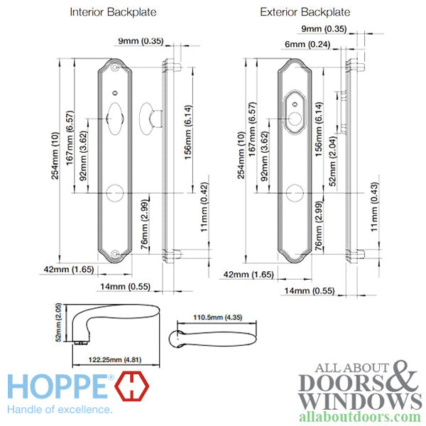 Hoppe HLS7 Handleset, Verona, M151/2172N, Non Keyed Inactive with Thumbturn, Rustic Umber - Hoppe HLS7 Handleset, Verona, M151/2172N, Non Keyed Inactive with Thumbturn, Rustic Umber