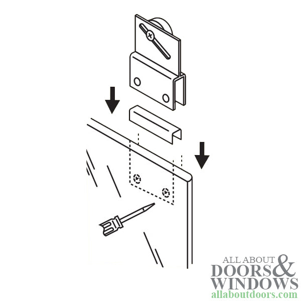Frameless Shower Door Roller with Bracket 3/4