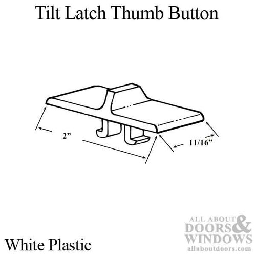 Thumb Button - White Plastic - Thumb Button - White Plastic