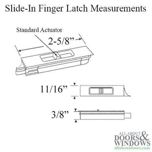 Tilt Latch, Slide in finger latch for vinyl window, Left Hand - Creamy White - Tilt Latch, Slide in finger latch for vinyl window, Left Hand - Creamy White