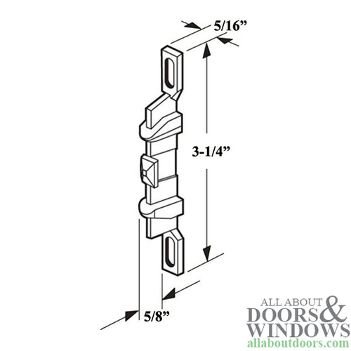 Discontinued - 3-1/4 Inch Adjustable Plastic Latch Strike for Sliding Screen Door - Black - Discontinued - 3-1/4 Inch Adjustable Plastic Latch Strike for Sliding Screen Door - Black