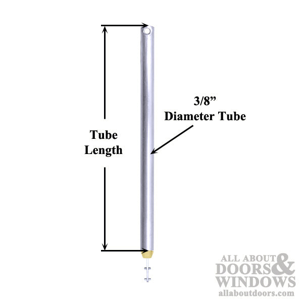 3/8 Inch Spiral Tilt-In Window Balance Rod with Yellow Bearing and Double Pins - Choose Length - 3/8 Inch Spiral Tilt-In Window Balance Rod with Yellow Bearing and Double Pins - Choose Length