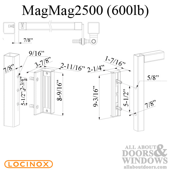 Locinox Electromagnetic Lock for Swinging Gates without Integrated Handles - Locinox Electromagnetic Lock for Swinging Gates without Integrated Handles