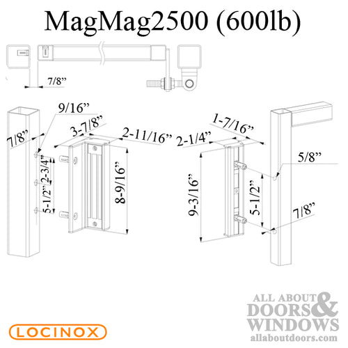 Locinox Electromagnetic Lock for Swinging Gates without Integrated Handles - Locinox Electromagnetic Lock for Swinging Gates without Integrated Handles