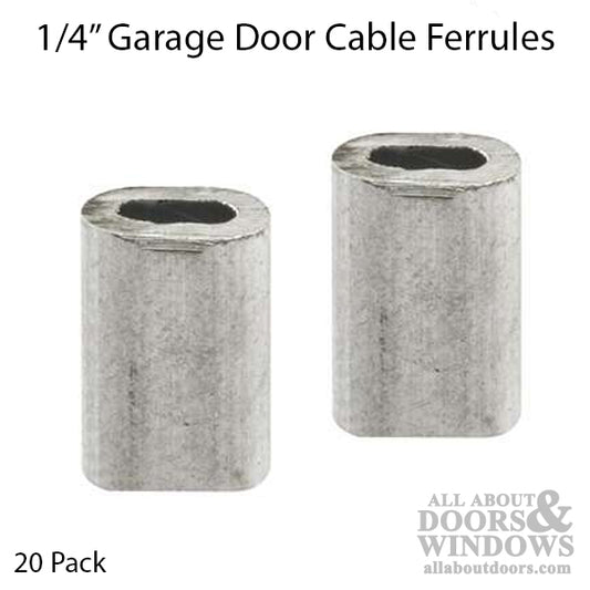 Garage Door Cable Ferrules 1/4" 20 pack