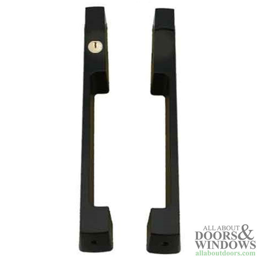 Dallas Keyed Sliding Door Handle Set Right Hand 1-3/4" Panel Black