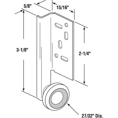 Discontinued Roller Assembly - Monorail - 27/32 In Dia. - 2 Pack - Discontinued Roller Assembly - Monorail - 27/32 In Dia. - 2 Pack