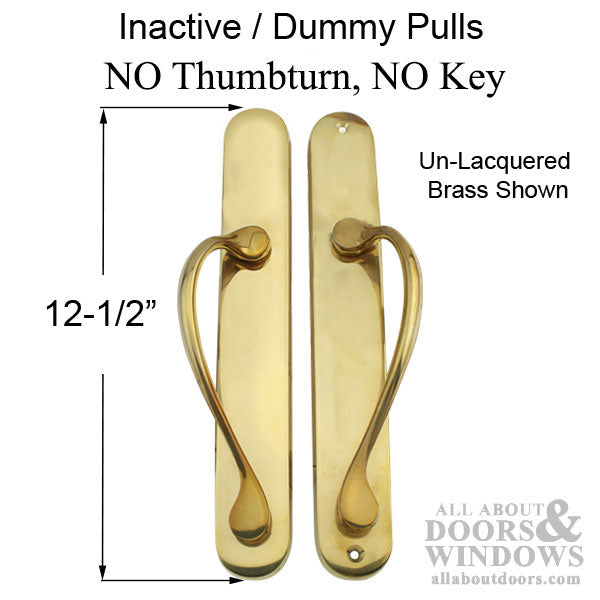 Marvin Ultimate Sliding French Door, Inactive / Dummy wide handle set - Antique Brass - Marvin Ultimate Sliding French Door, Inactive / Dummy wide handle set - Antique Brass