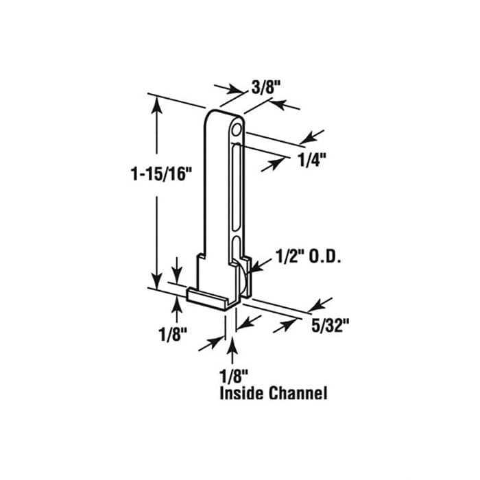 Roller Assembly (Flat) - Sliding Windows, Vertical Rail - Nylon - Roller Assembly (Flat) - Sliding Windows, Vertical Rail - Nylon