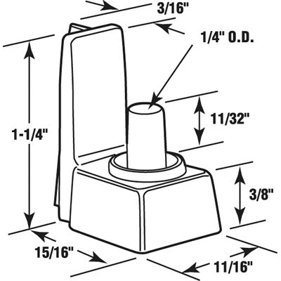 Shower Door Bottom Pivot - Black - Shower Door Bottom Pivot - Black