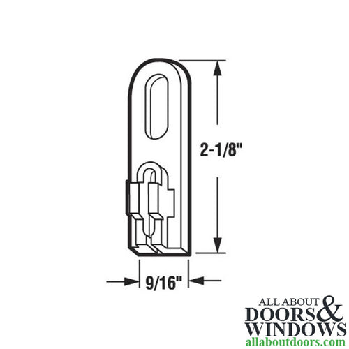 2-1/8 Inch Nylon Top Guide for Sliding Screen Door - 2-1/8 Inch Nylon Top Guide for Sliding Screen Door