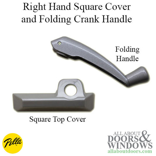 Right Hand Square Cover and Folding Crank Handle - Choose Color