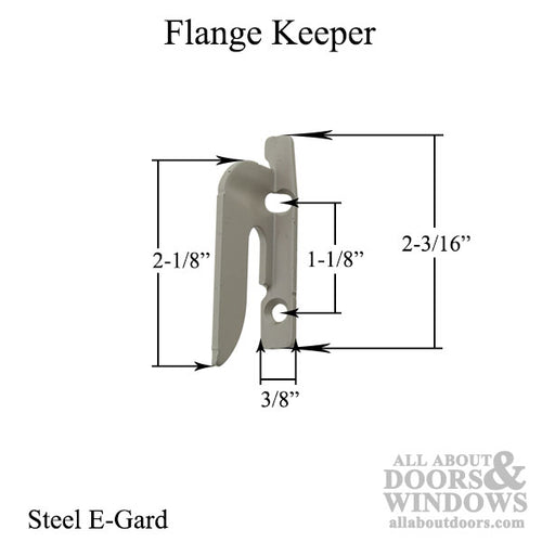 Sash Lock Hook, Flange Keeper, Right Hand - Steel E-Gard - Sash Lock Hook, Flange Keeper, Right Hand - Steel E-Gard