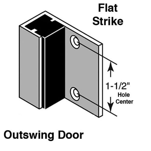 Outswing Door Flat Strike Plate with Slide Latch - Outswing Door Flat Strike Plate with Slide Latch