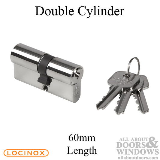 Locinox Double Cylinder - Keyed on Both Sides - 60mm Length