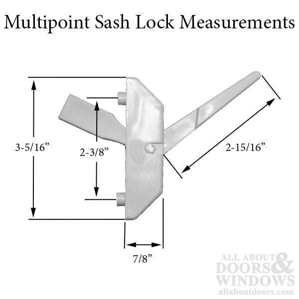 Multi-Point Sash Lock -  Plastic, White - Multi-Point Sash Lock -  Plastic, White