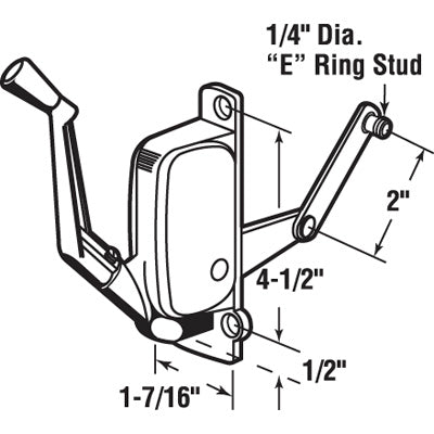 Awning Operator for a.b.c. Windows - Right - Aluminum - Awning Operator for a.b.c. Windows - Right - Aluminum