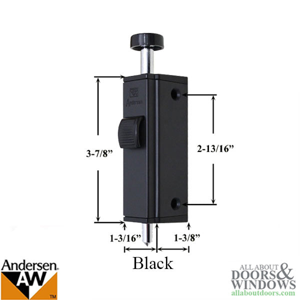 Andersen Auxiliary Foot Bolt Lock for Frenchwood Sliding Door Black - Andersen Auxiliary Foot Bolt Lock for Frenchwood Sliding Door Black