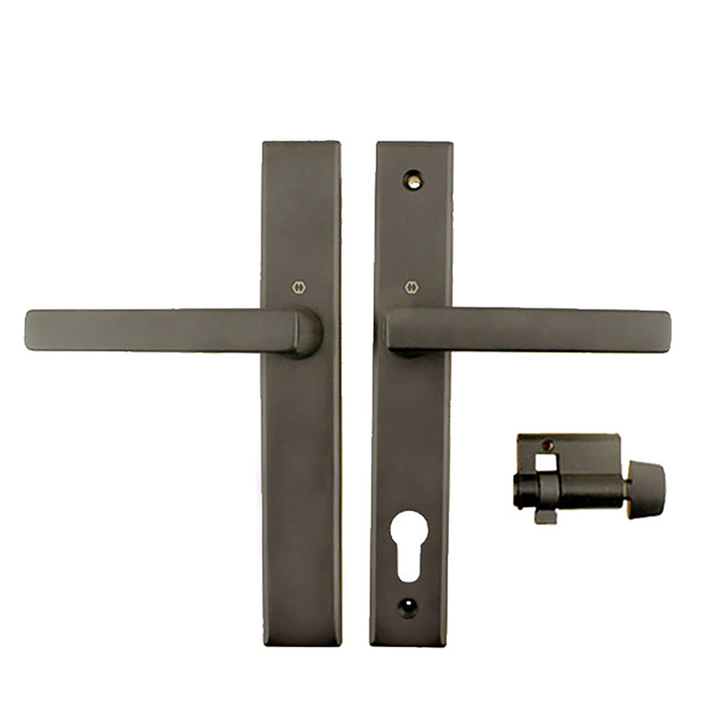 Dallas Contemporary Lever Handle, Inactive, Nonkeyed with Thumbturn,  M1643 / 2161N Set - Rustic Um - Dallas Contemporary Lever Handle, Inactive, Nonkeyed with Thumbturn,  M1643 / 2161N Set - Rustic Um