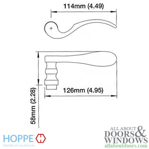 Munchen Lever Handle for Right Handed Multipoint Lock Handlesets - Antique Nickel - Munchen Lever Handle for Right Handed Multipoint Lock Handlesets - Antique Nickel