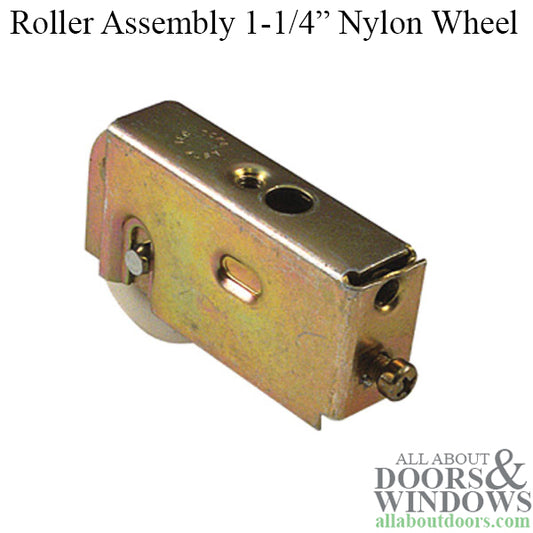 Sliding Patio Door Roller Assembly with Adjustable Steel Housing 1.25 Inch Nylon Ball Bearing Wheel Diameter