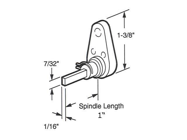 Latch Lever - Sliding Patio Door, Diecast - 1 inch Spindle Length - Latch Lever - Sliding Patio Door, Diecast - 1 inch Spindle Length