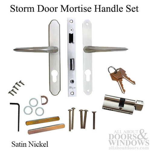 Storm Door Mortise Hardware Handle Kit - SN - Storm Door Mortise Hardware Handle Kit - SN