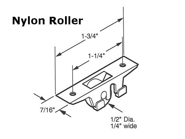 Roller Assembly (Flat) - Sliding Windows, Nylon / Solid Brass - Roller Assembly (Flat) - Sliding Windows, Nylon / Solid Brass