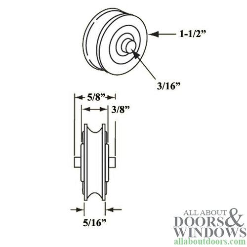 1-1/2 Inch Precision Steel Ball Bearing Roller for Sliding Patio Door - 1-1/2 Inch Precision Steel Ball Bearing Roller for Sliding Patio Door