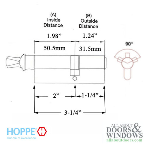 50.5/31.5 Hoppe 82mm Euro Profile Cylinder - 50.5/31.5 Hoppe 82mm Euro Profile Cylinder