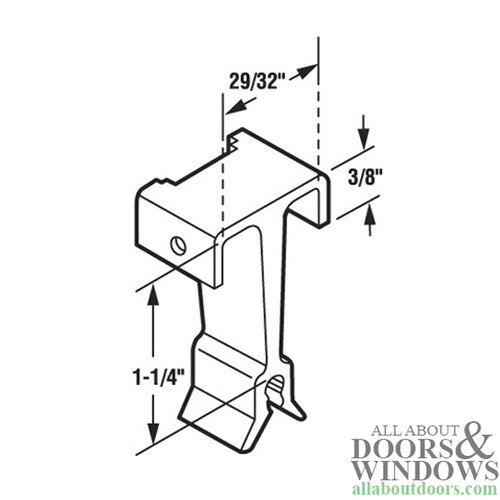 Guide, Top 1-1/4 inch Sliding Glass Door - Guide, Top 1-1/4 inch Sliding Glass Door