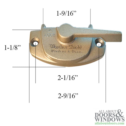 Truth 17.68 Weather Shield Logo, ProShield Double Hung Sash Lock, with Lugs, Right Hand - Truth 17.68 Weather Shield Logo, ProShield Double Hung Sash Lock, with Lugs, Right Hand