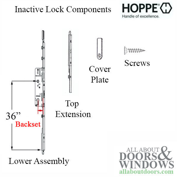 HOPPE Inactive Passive Gear 16mm with Bottom Shootbolt Throw 20mm - HOPPE Inactive Passive Gear 16mm with Bottom Shootbolt Throw 20mm