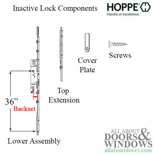 HOPPE Inactive Passive Gear 16mm with Bottom Shootbolt Throw 20mm - HOPPE Inactive Passive Gear 16mm with Bottom Shootbolt Throw 20mm