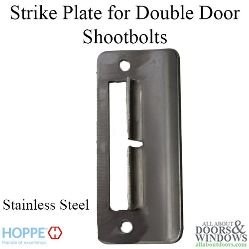 Strike Plate, PS0013N, Double Door Shootbolt  1.61 x 3.75 - Stainless Steel - Strike Plate, PS0013N, Double Door Shootbolt  1.61 x 3.75 - Stainless Steel