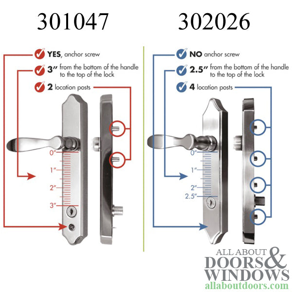 Storm Door Lever Handleset with Deadbolt - Choose Color - Storm Door Lever Handleset with Deadbolt - Choose Color