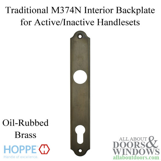 HOPPE Traditional Interior Backplate M374N for Active/Inactive Handlesets - Oil-Rubbed Brass