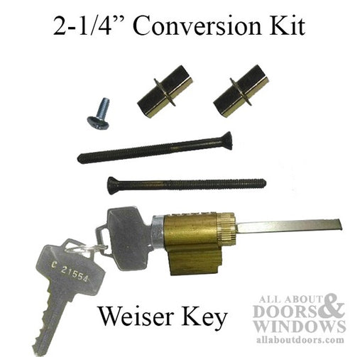 2-1/4 Conversion Kit: Weiser Keyed Cylinder - 2-1/4 Conversion Kit: Weiser Keyed Cylinder