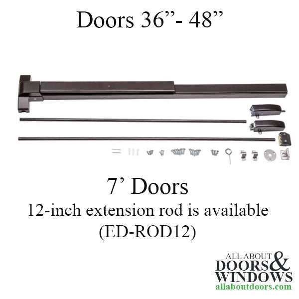 Surface Mount Vertical Rod Exit Device Push Panic Bar 36-48 inch x 7 feet - Surface Mount Vertical Rod Exit Device Push Panic Bar 36-48 inch x 7 feet