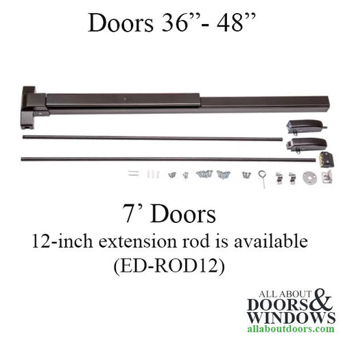 Surface Mount Vertical Rod Exit Device Push Panic Bar 36-48 inch x 7 feet - Surface Mount Vertical Rod Exit Device Push Panic Bar 36-48 inch x 7 feet