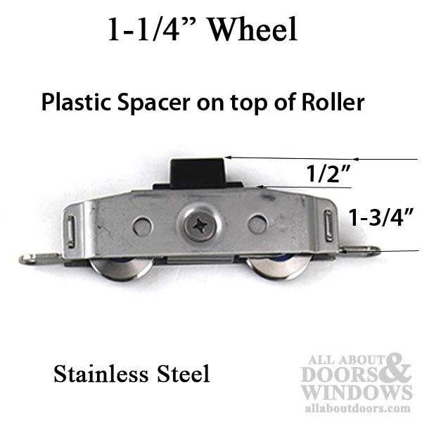 Tandem 1-1/4 inch steel Wheel  Roller Assembly - Vinyl Sliding Door - Tandem 1-1/4 inch steel Wheel  Roller Assembly - Vinyl Sliding Door