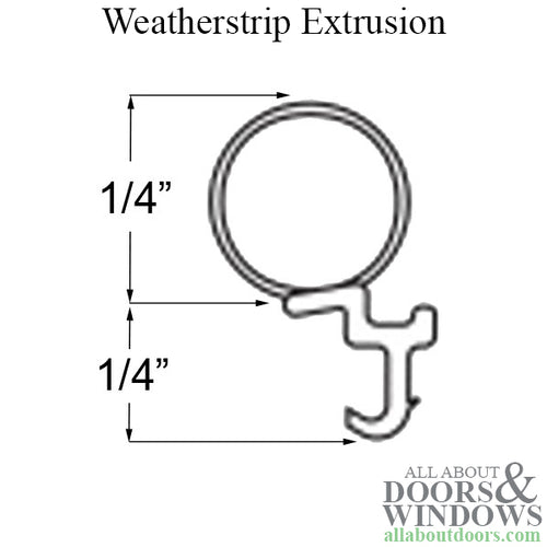 Weatherstrip Extrusion # 2010 Casement Head & Side Jamb  - Beige - Weatherstrip Extrusion # 2010 Casement Head & Side Jamb  - Beige