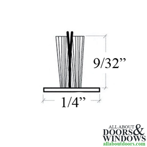 Fuzzy Weatherstrip .230 T-Backing x .280 Pile with Fin Seal - Choose Color - Fuzzy Weatherstrip .230 T-Backing x .280 Pile with Fin Seal - Choose Color