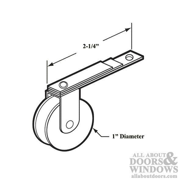 DISCONTINUED Triple Straight Spring Tension Roller with 1 in Nylon Wheel for Sliding Screen Door - DISCONTINUED Triple Straight Spring Tension Roller with 1 in Nylon Wheel for Sliding Screen Door